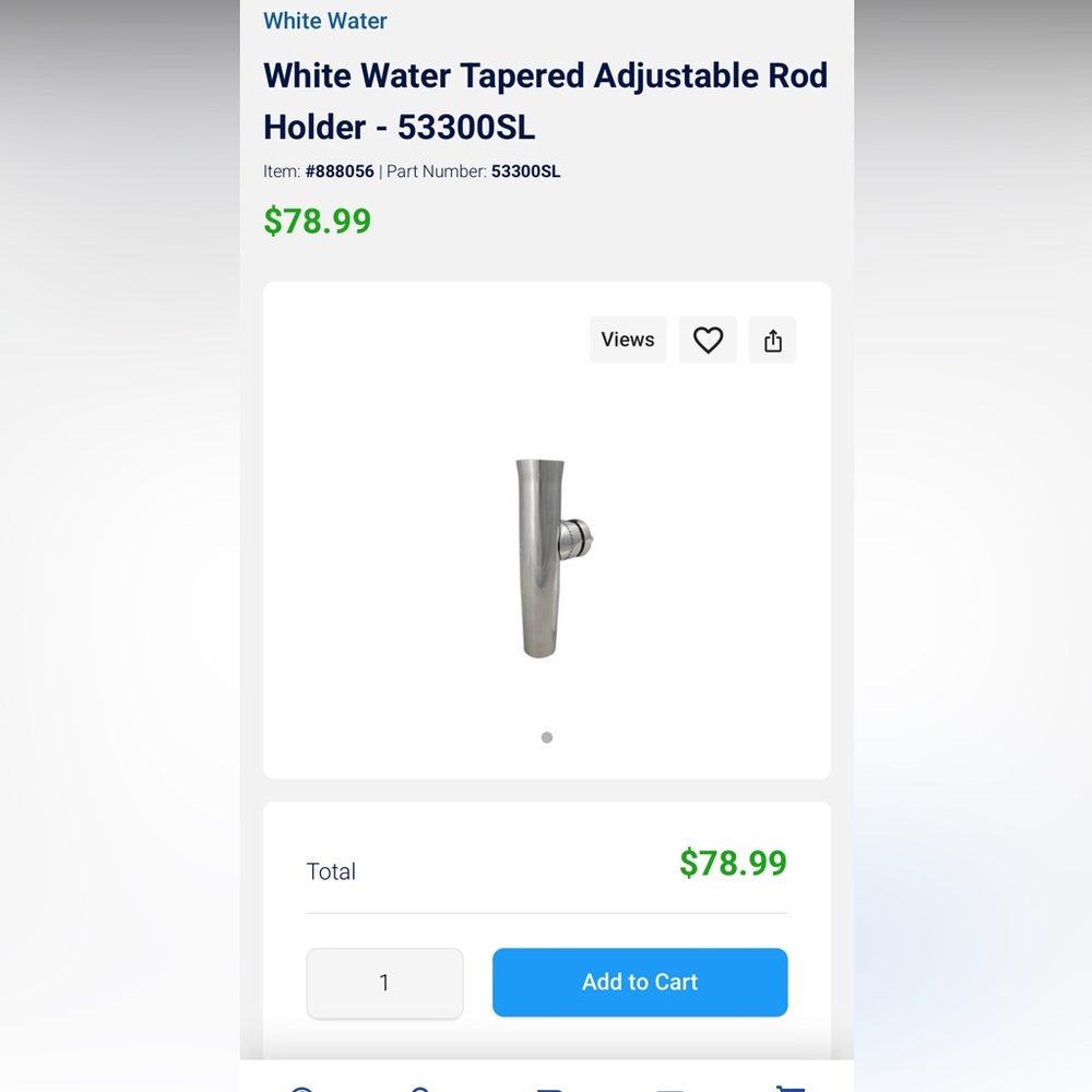 White Water Tapered Adjustable Rod Holder
